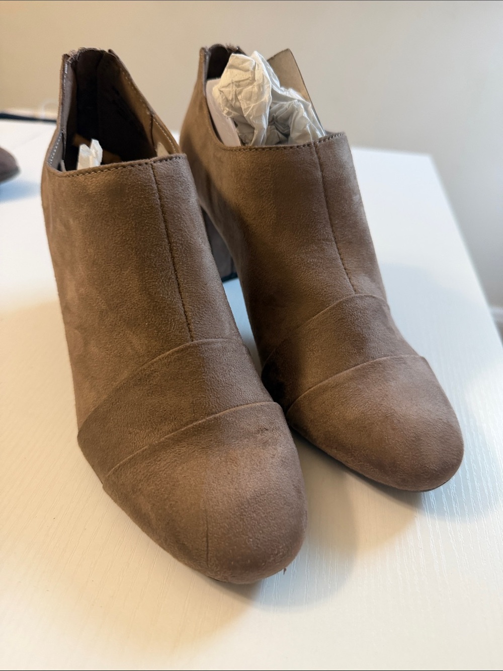 A2 By Aerosoles Taupe Suede Lace-Up Ankle Boots